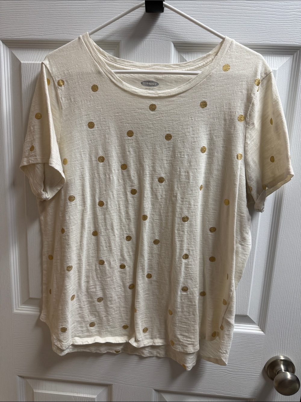 Old Navy Cream Short-Sleeve Tee with Gold Dot Print